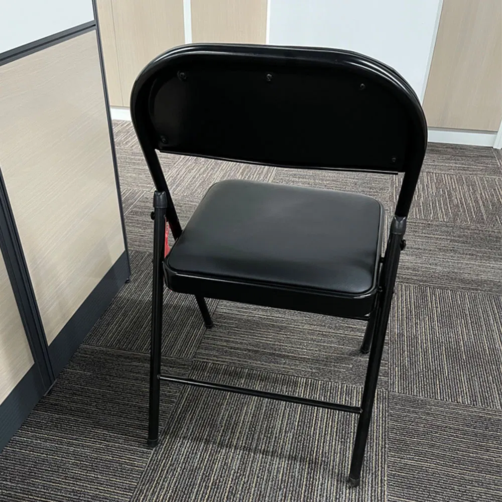 Wholesale Cheap Price Soft Seats Padded Black Metal Folding Chairs for Events