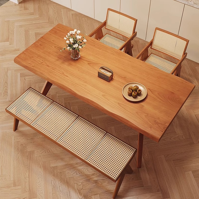 Modern Bamboo Whale Dining Table Chair Set 6-Seater Foldable Rectangular Home Computer &amp; Work Desk
