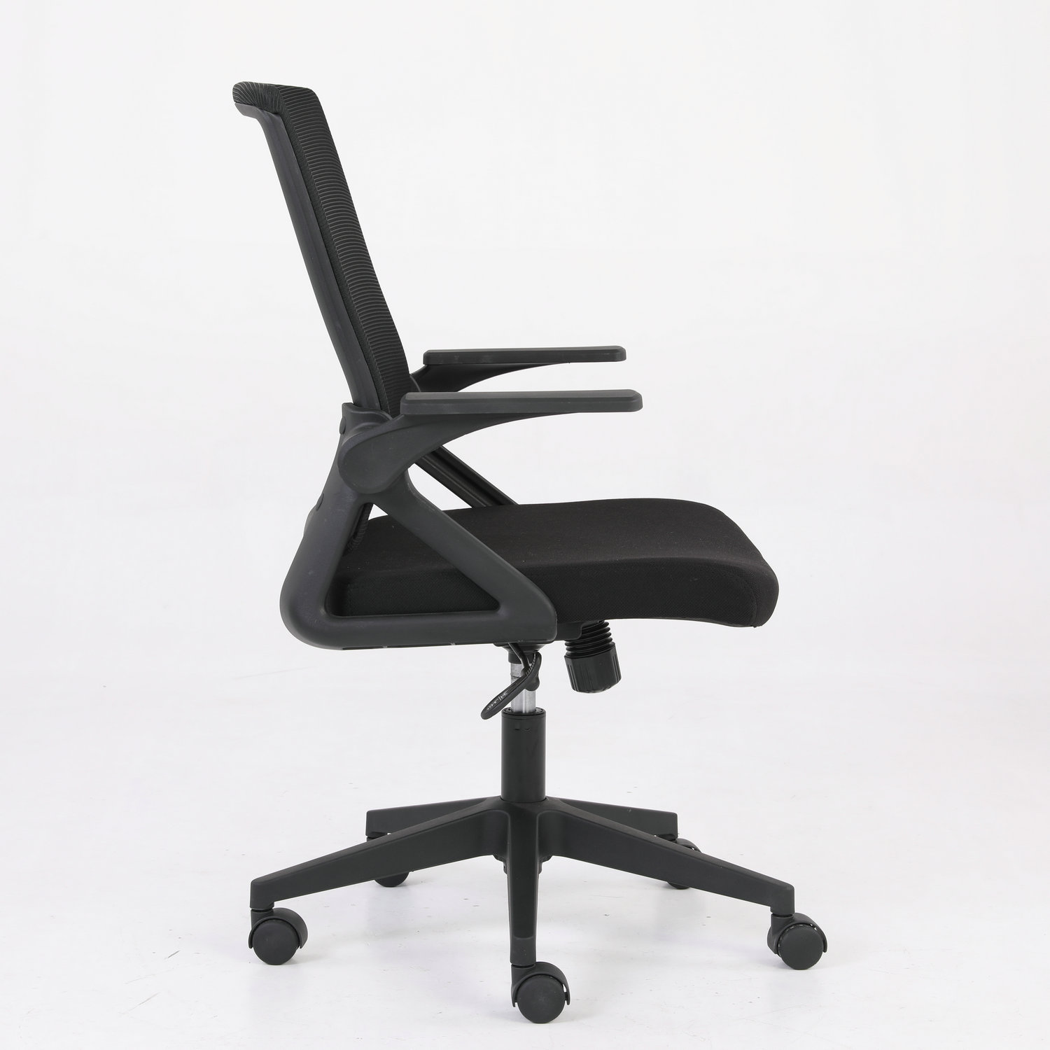 2024 Black Nordic Modern Style Swivel Office Chair for Kids Full Mesh Folding Visitor Task Chair with Comfortable Office Back