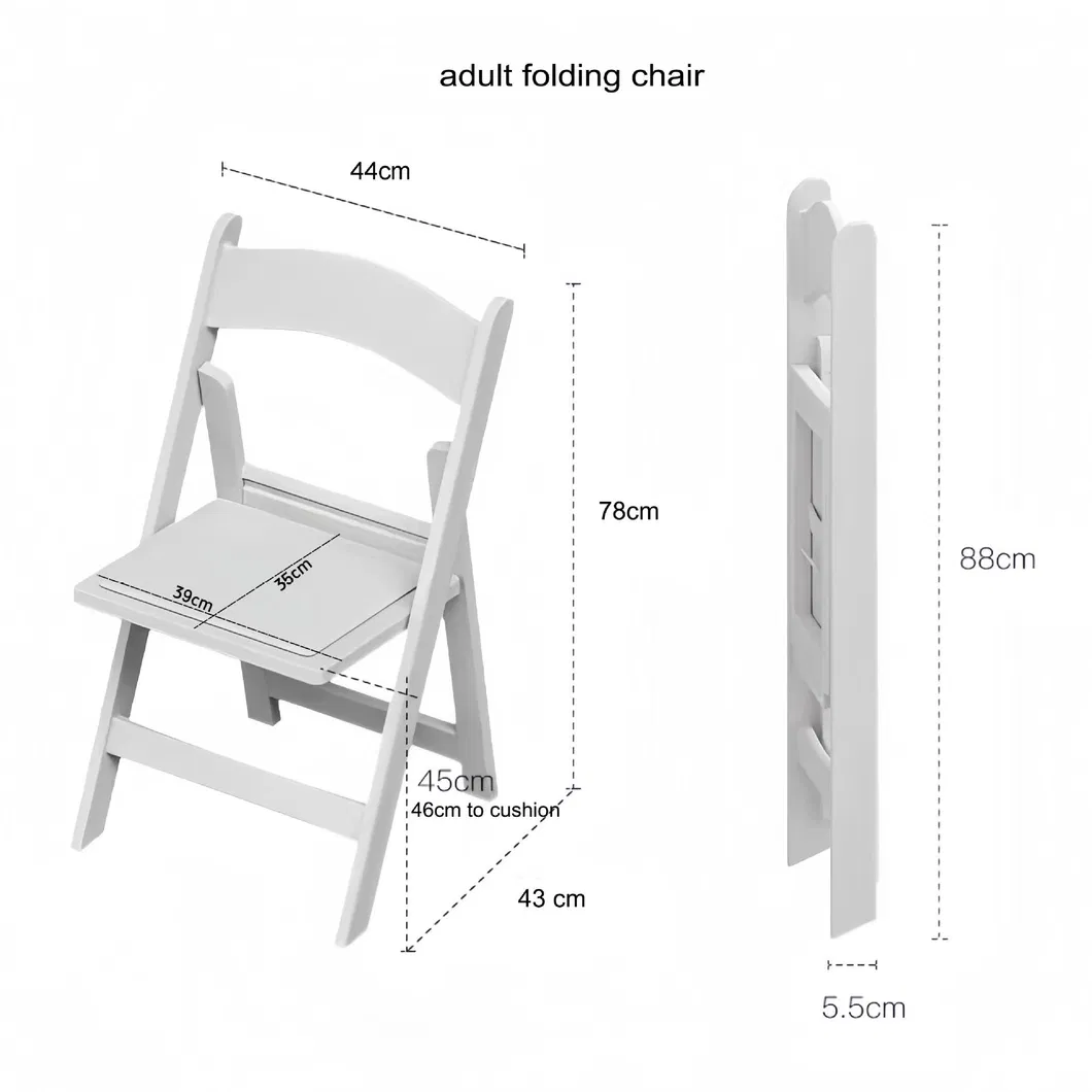 Outdoor White Wedding Party Event Banquet Resin Plastic Folding Padded Wimbledon Garden Chair Details 1