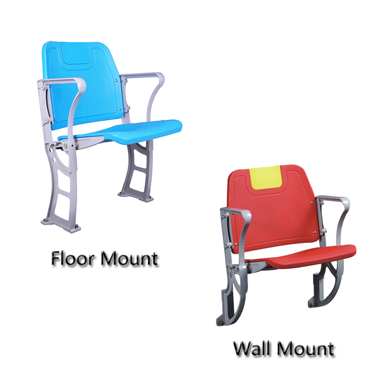 HDPE VIP Foldable Stadium Chair Steel Frame Seats Tip up Seating for Football Basketball Stadium CS-ZZB-GL
