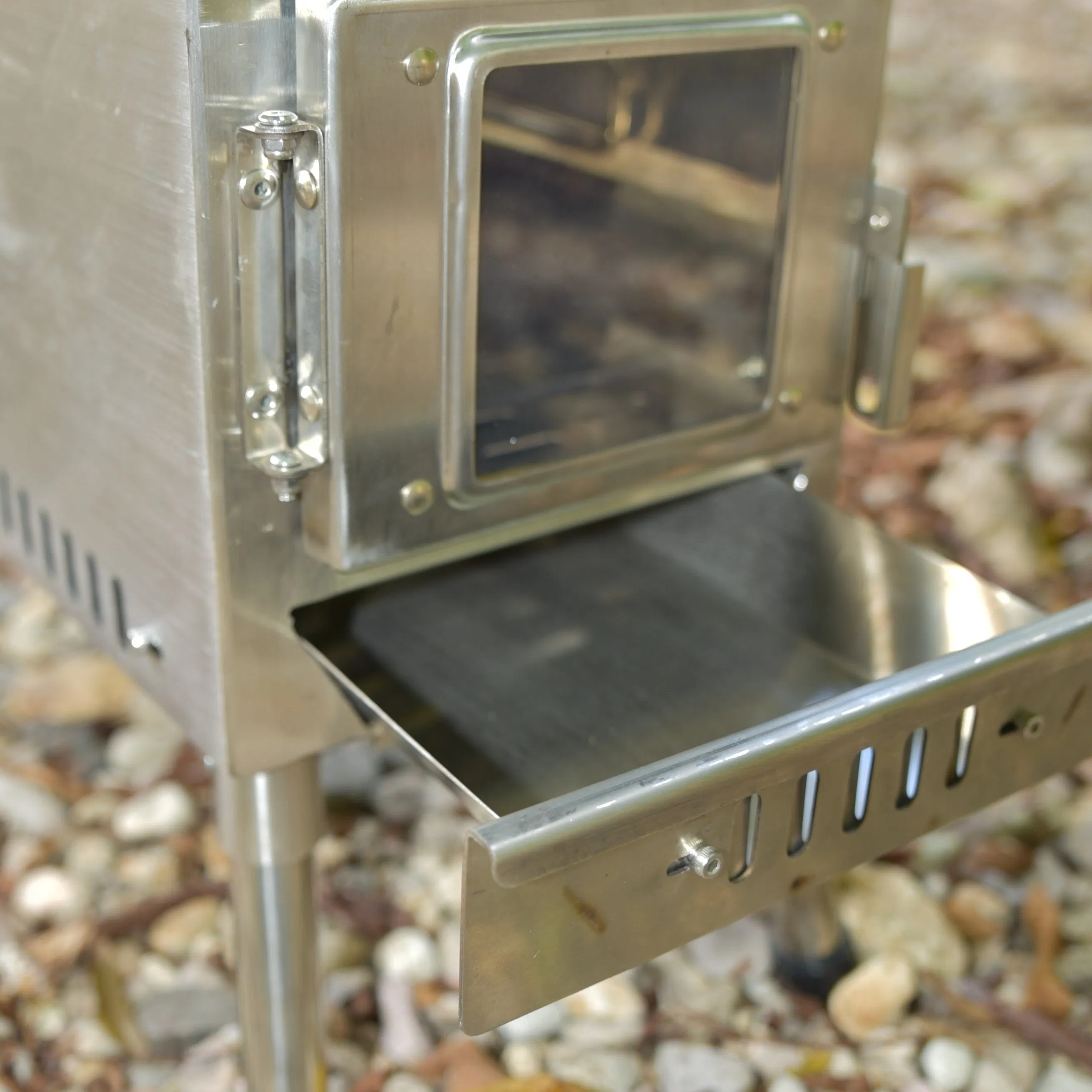 Multi - Functional Wood Burning Camping Stove with Integrated Oven for Hiking &amp; Picnic