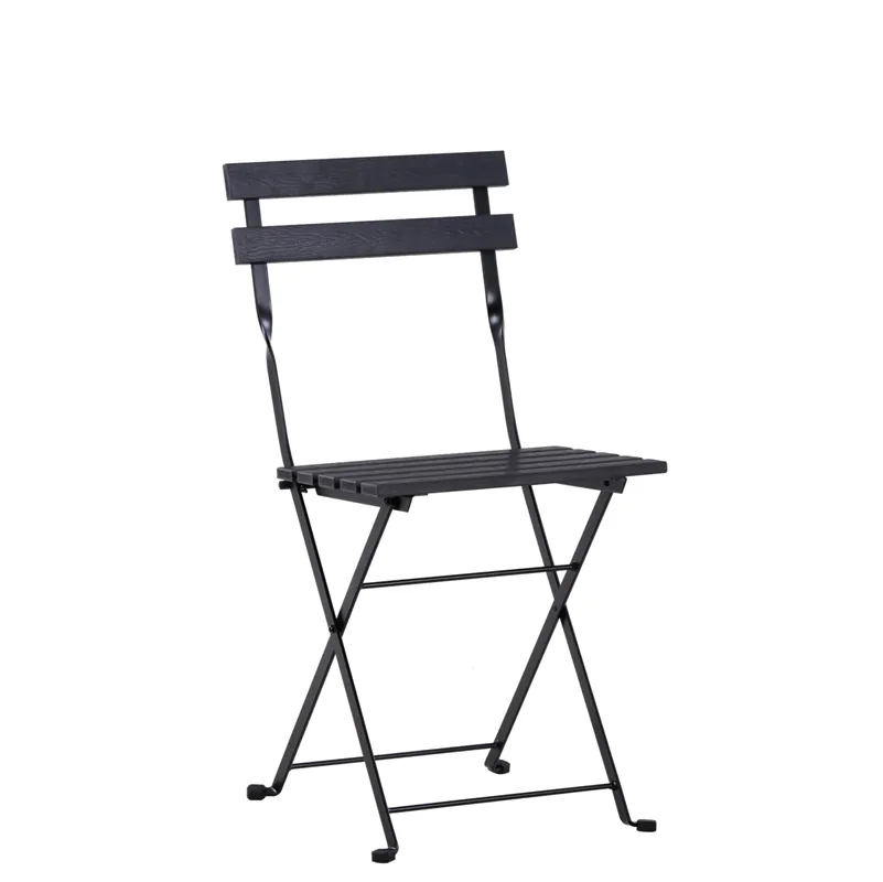 Outdoor Balcony Metal Frame Resin Wood Fold Dinning Chair