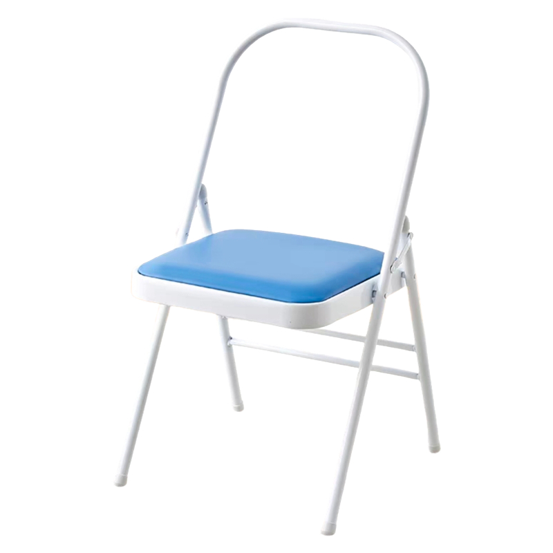 Supplier Senior Durable Yoga Backless Standard Prop Practice Activity Chair Steel Pipe Padded Foldable Chair