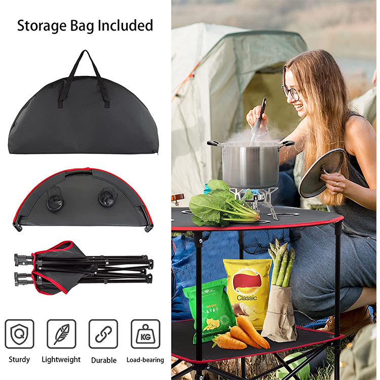 Modern 1.2m Aluminum Portable Folding Table 600D Oxford Portable Beer Pong Game Outdoor Foldable Picnic Suitcase Chair Set