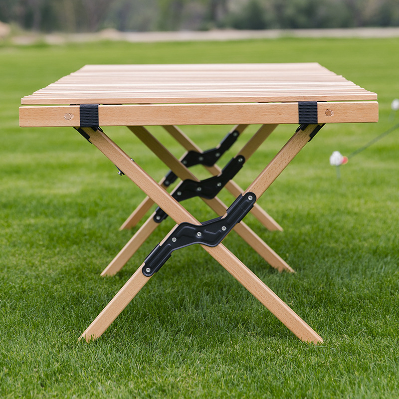 Bamboo Modern Foldable Outdoor Table and Chairs Set Lightweight Durable Portable Camping Picnic Table