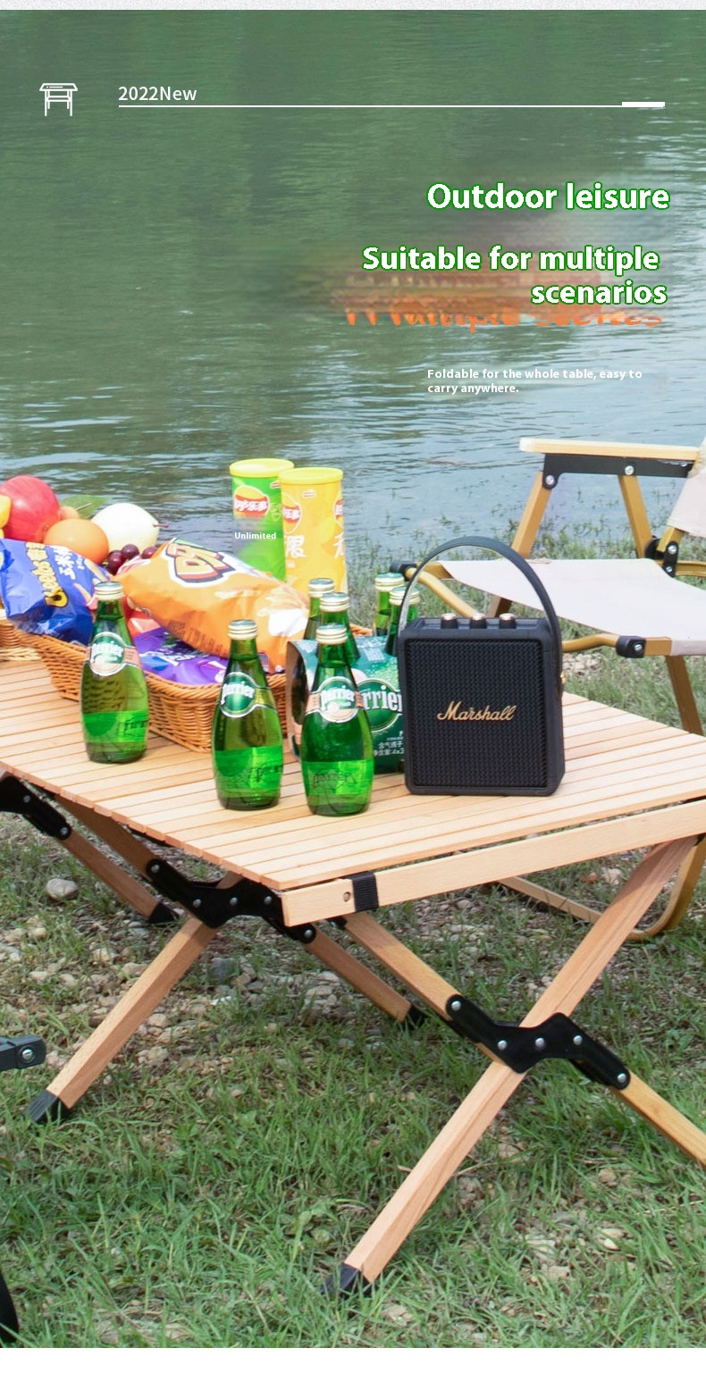 Aluminum Alloy Outdoor Folding Table and Portable Picnic Chair Set for Camping Egg Roll Furniture Durable Metal Equipment