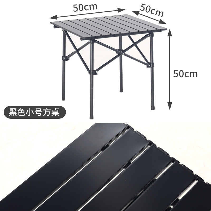 Wholesale Stock Outdoor Camping Egg Roll Table Convenient Foldable Square Metal Non-Slip Stable for Picnic Parties