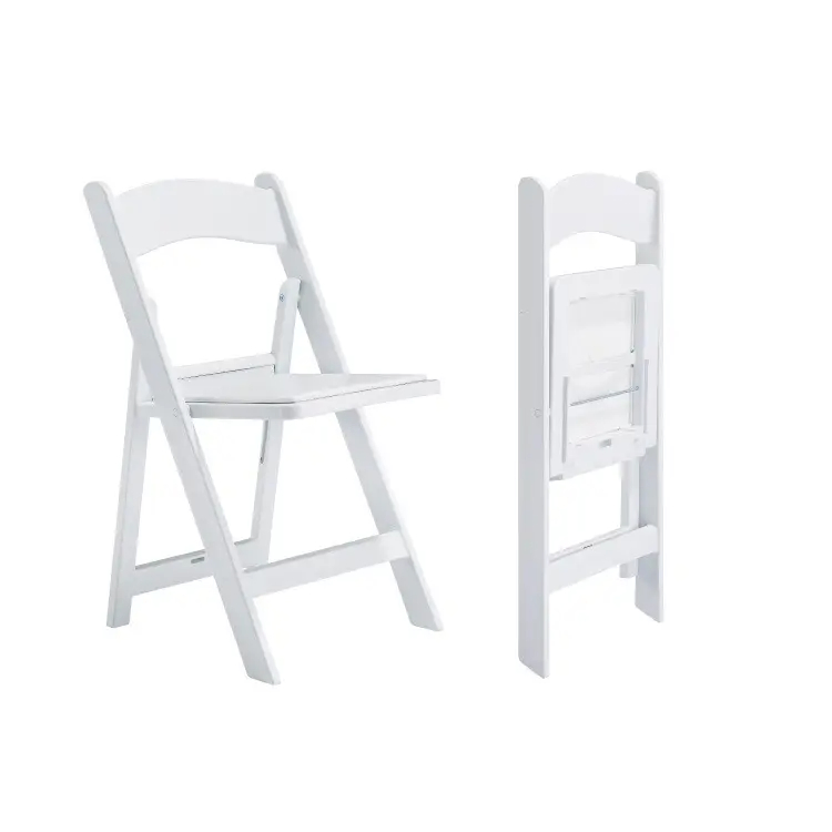 Hotel Folding White Resin Outdoor Garden Park Banquet Event Party Wedding Chair