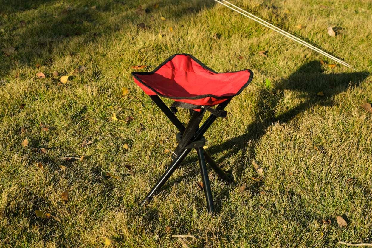 Convenient Stainless Steel Three-Leg Folding Chair Modern Design Mini Camping Stool