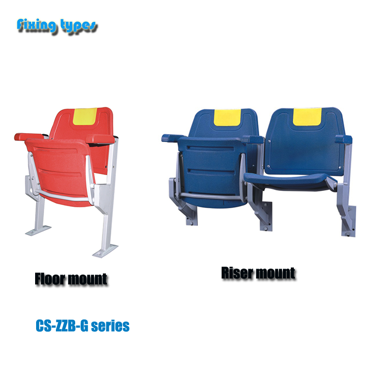 HDPE VIP Foldable Stadium Chair Steel Frame Seats Tip up Seating for Football Basketball Stadium CS-ZZB-GL