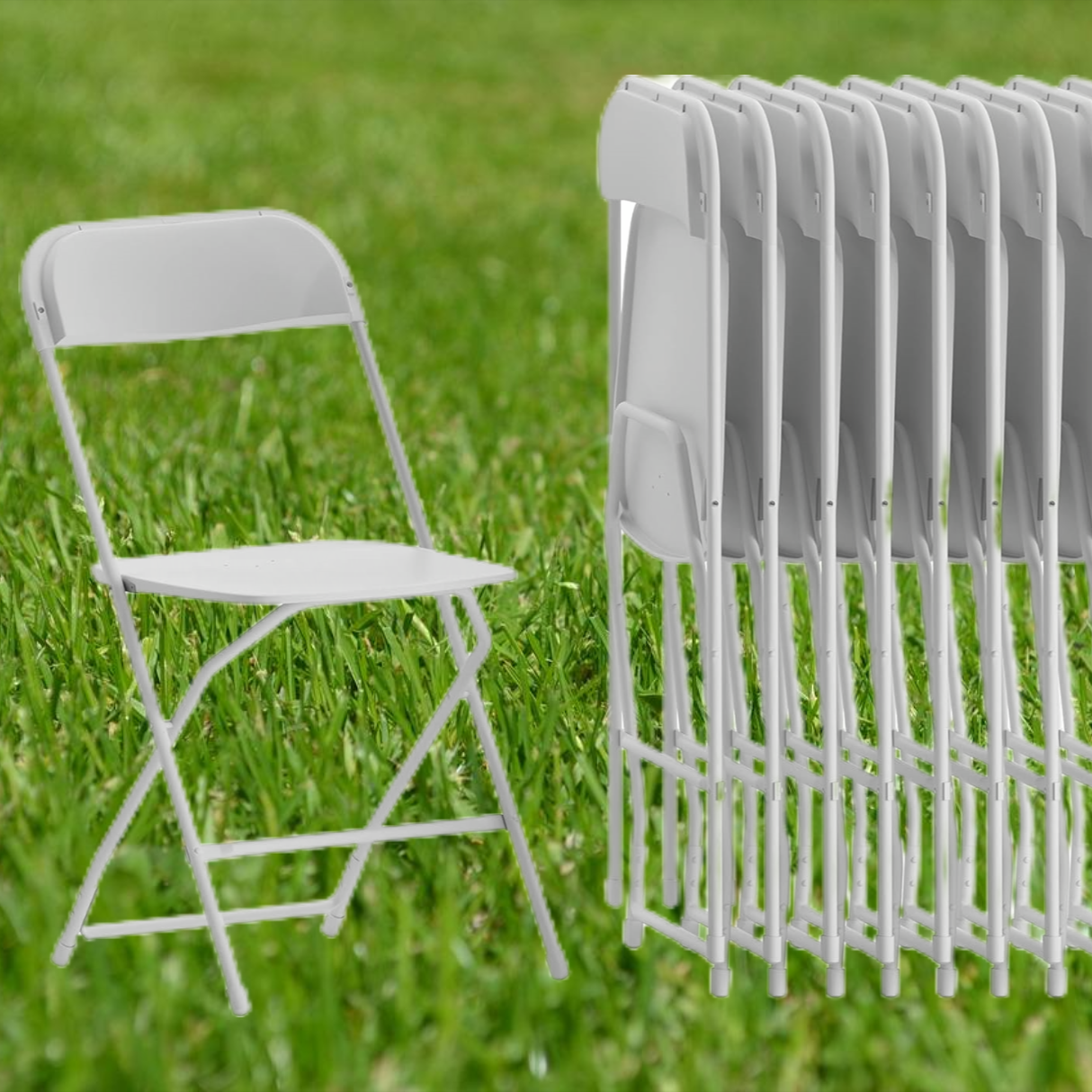 Steel Frame Lightweight Folding Chair Wedding Plastic Chair Clear PP Outdoor Event Muslim Prayer Hotel Rentals Chair