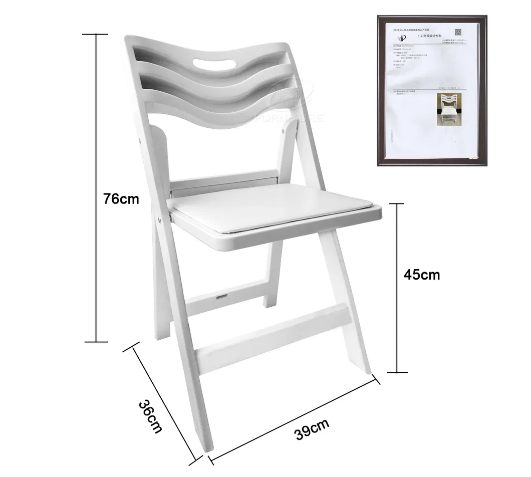 Outdoor Wedding Party Dining Resin Folding Wimbledon Chair Image 3
