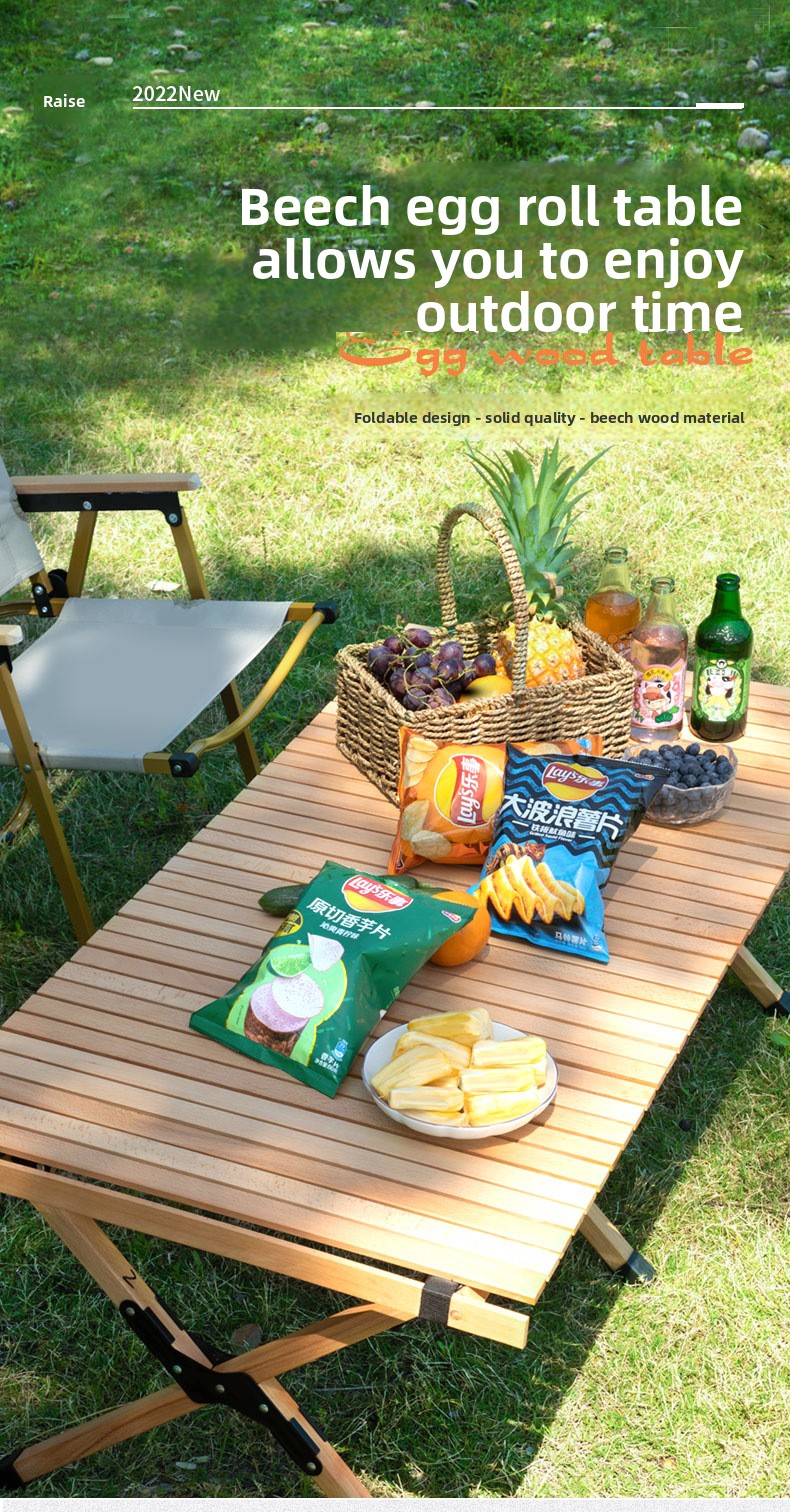 Aluminum Alloy Outdoor Folding Table and Portable Picnic Chair Set for Camping Egg Roll Furniture Durable Metal Equipment