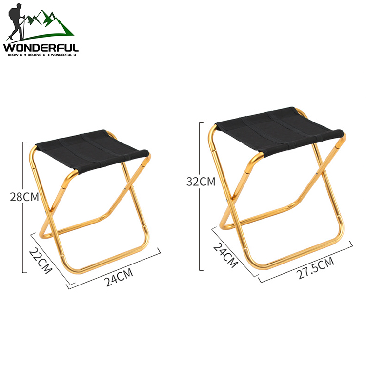 Wholesale Custom Lightweight Portable Metal Garden Chair Foldable Camping Stool Suitable for Outdoor Travel Hiking Fishing