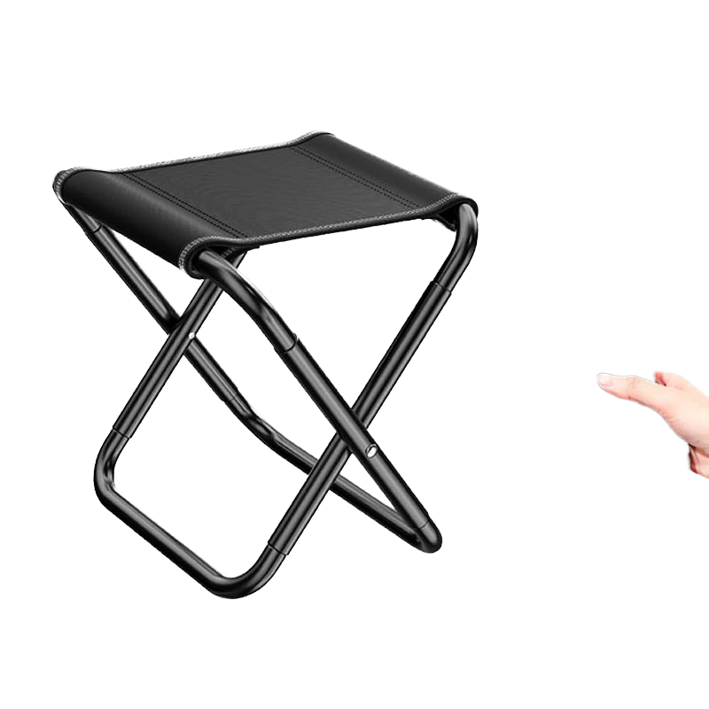Custom Logo Portable Outdoor Folding Stool Modern Design Metal Picnic Chair for Hiking Parks Garden Durable Oxford