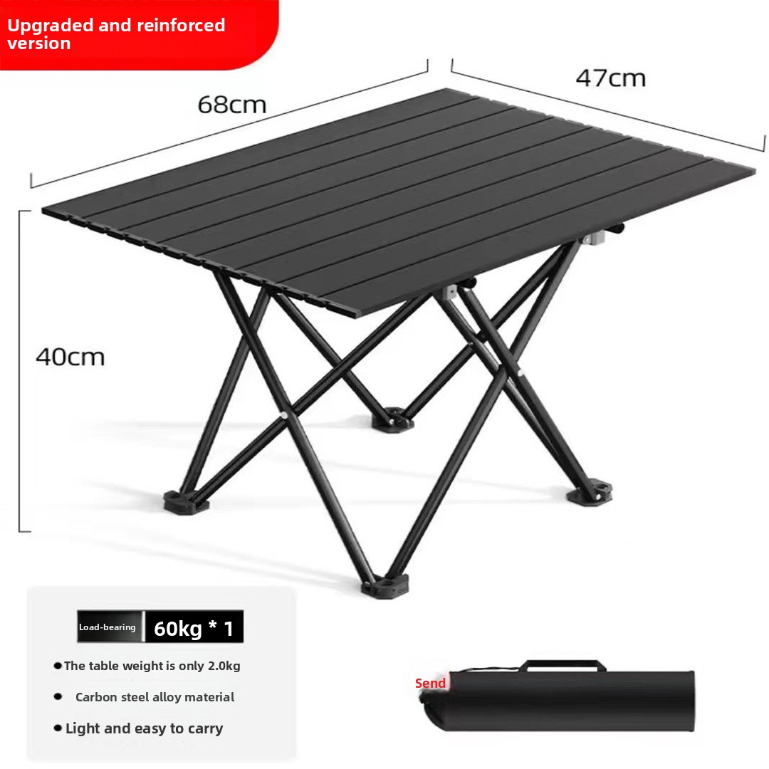 Simple Small Rectangular Folding Table with Folding Legs Egg Roll Design Casual Style Portable Outdoor Night Market Stall Use