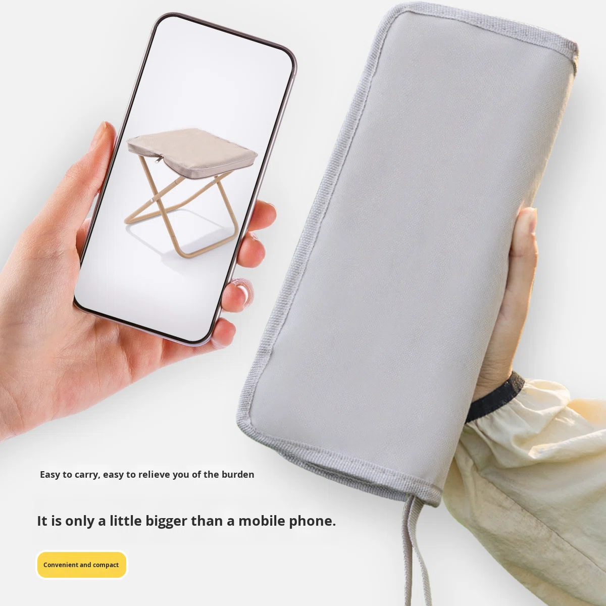 Cross-Border Outdoor Ultra-Light Carbon Steel Folding Chair Handbag Chair Camping Fishing Stool Mini Pocket Small Folding Chair