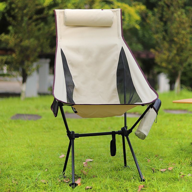 Cross-Border Wholesale Aluminum Alloy Garden Outdoor Furniture Moon Chair Folding Portable Mesh Beach Camping Chair