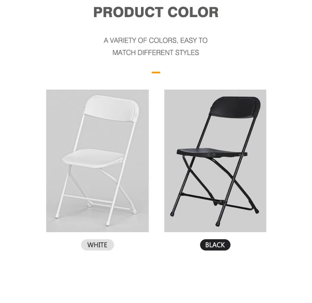 Cheap White Folding Resin Chair Wedding Plastic Chair for Events Restaurant Banquet