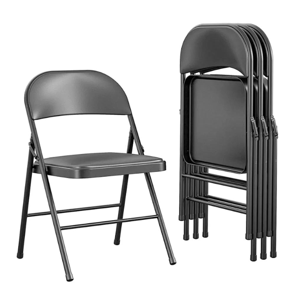 Wholesale Cheap Price Soft Seats Padded Black Metal Folding Chairs for Events