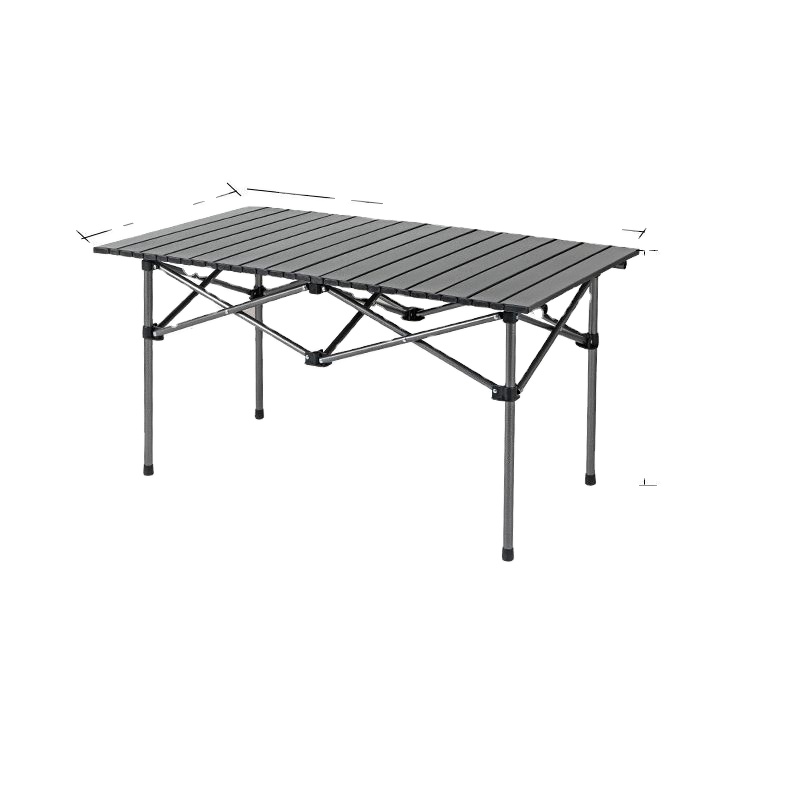 Outdoor Furniture Set Folding Table Durable Carbon Steel Egg Roll Table for Family Garden Patio and Picnic Activities