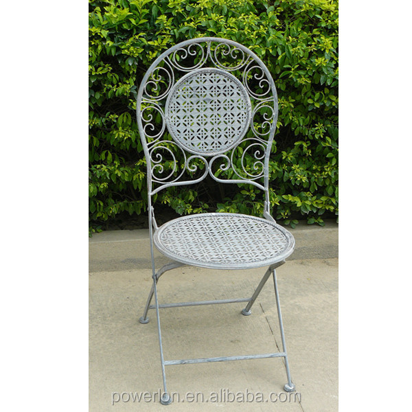 Wrought Iron Folding Chair Back Details