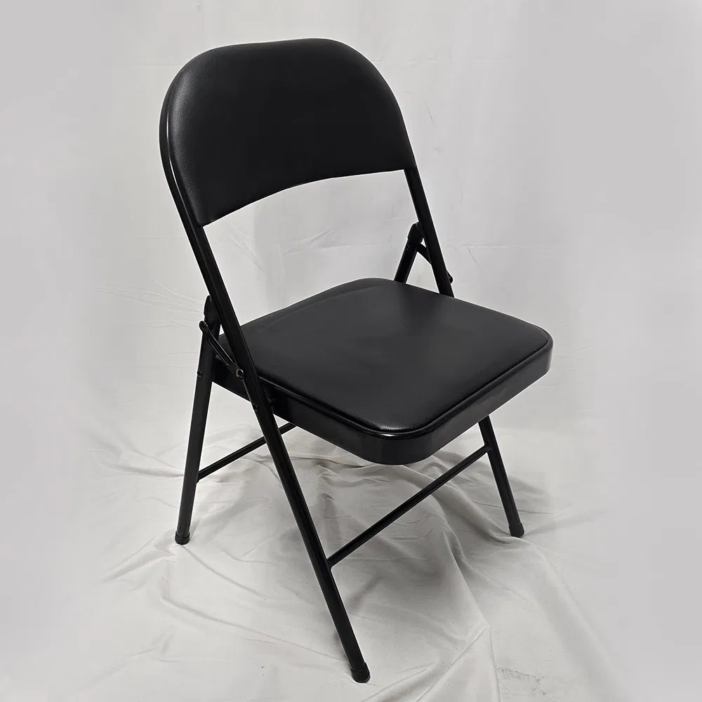 Wholesale Cheap Price Soft Seats Padded Black Metal Folding Chairs for Events