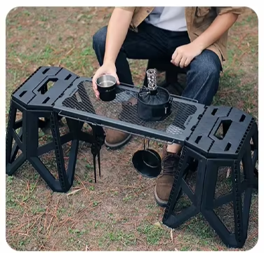 Factory Hot Sales Outdoor Multifunctional Folding Chair Mesh Table Stool Side Hanging Chair Camping Hiking Eco-Friendly Durable