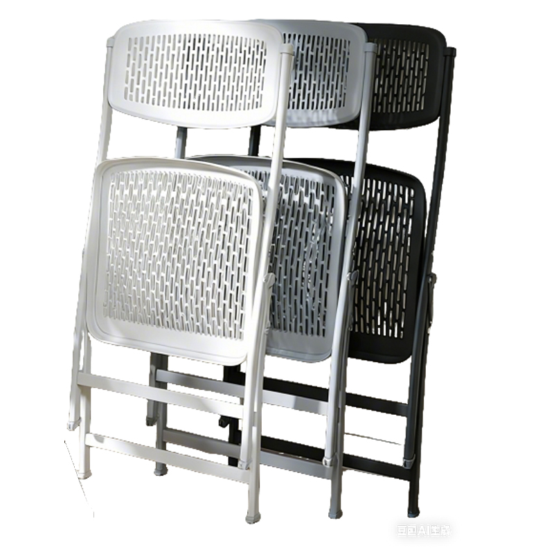 Portable Modern Waterproof Iron Frame Durable Plastic Mesh Black White Gray Commercial Folding Chair for Hotel Home Conference