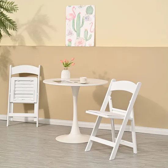 Outdoor Portable White Plastic Resin Folding Chair for Wedding Camping