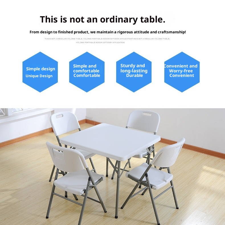 Bamboo Square Dining Table Dual-Use Portable Folding Table and Chairs with Modern Simple Design for Home Furniture Use