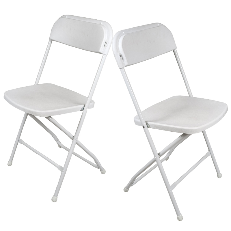 Factory Wholesale Minimalist White PP Resin Garden Chairs for Events Outdoor Wedding White Plastic Foldable Party Cast Iron Metal Dining Folding Chair