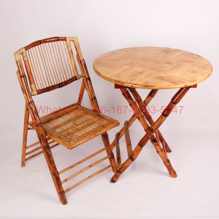 Outdoor Bamboo folding round table description 5