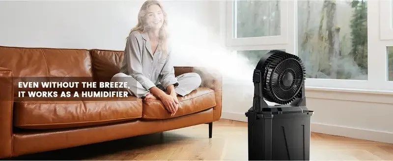 Long Battery Storage Portable Camping Mist Cooling Fan