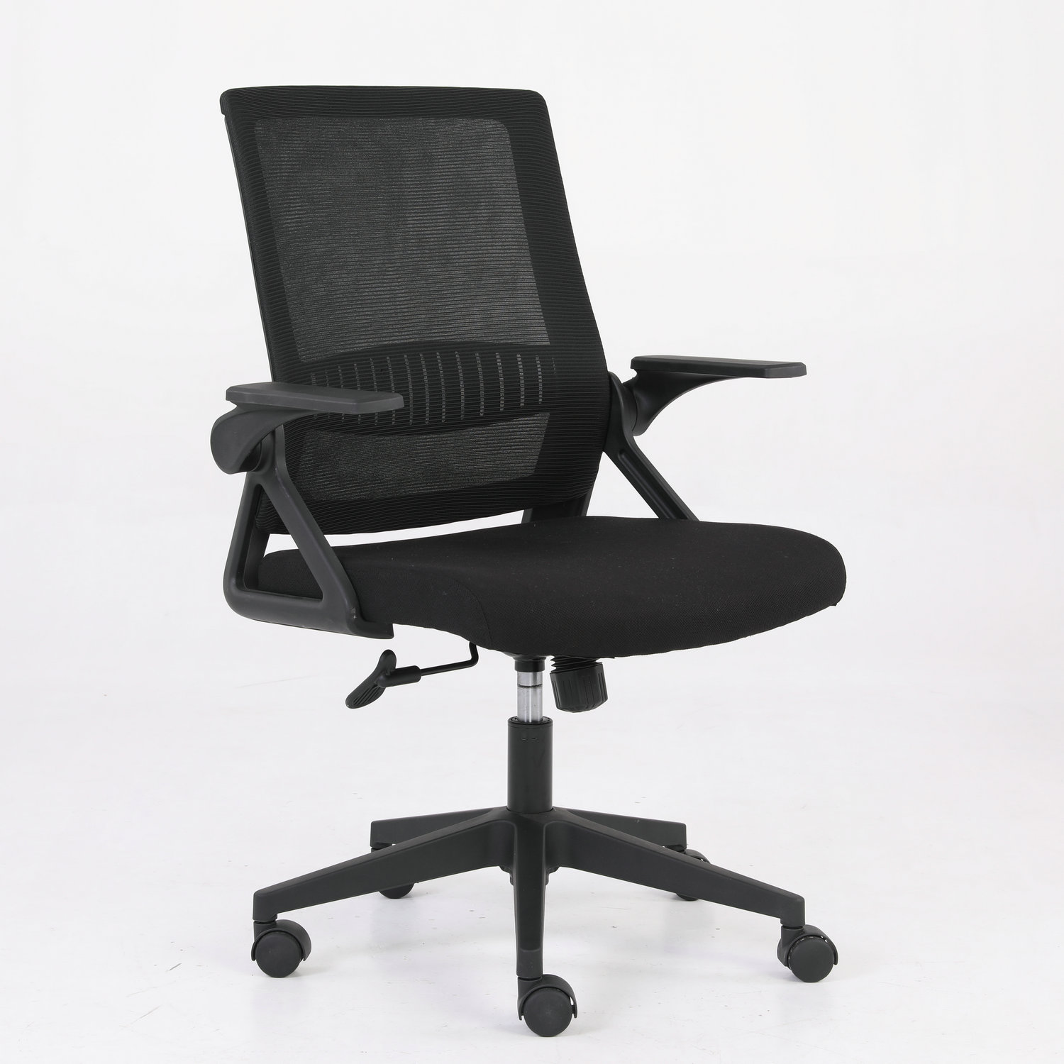 2024 Black Nordic Modern Style Swivel Office Chair for Kids Full Mesh Folding Visitor Task Chair with Comfortable Office Back