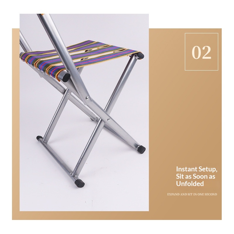 Folding PVC Outdoor Stool &amp; Fishing/Camping Chair with Thick Backrest Portable Design for Night Market Use