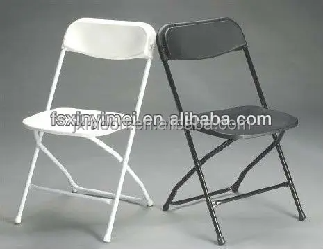 White Metal Folding Chair front view