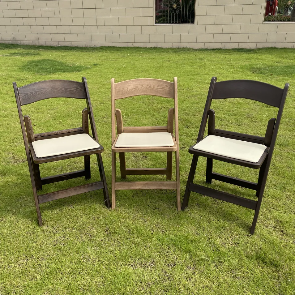 Wood Grain PP Resin Garden Party Furniture Folding Chair View 1