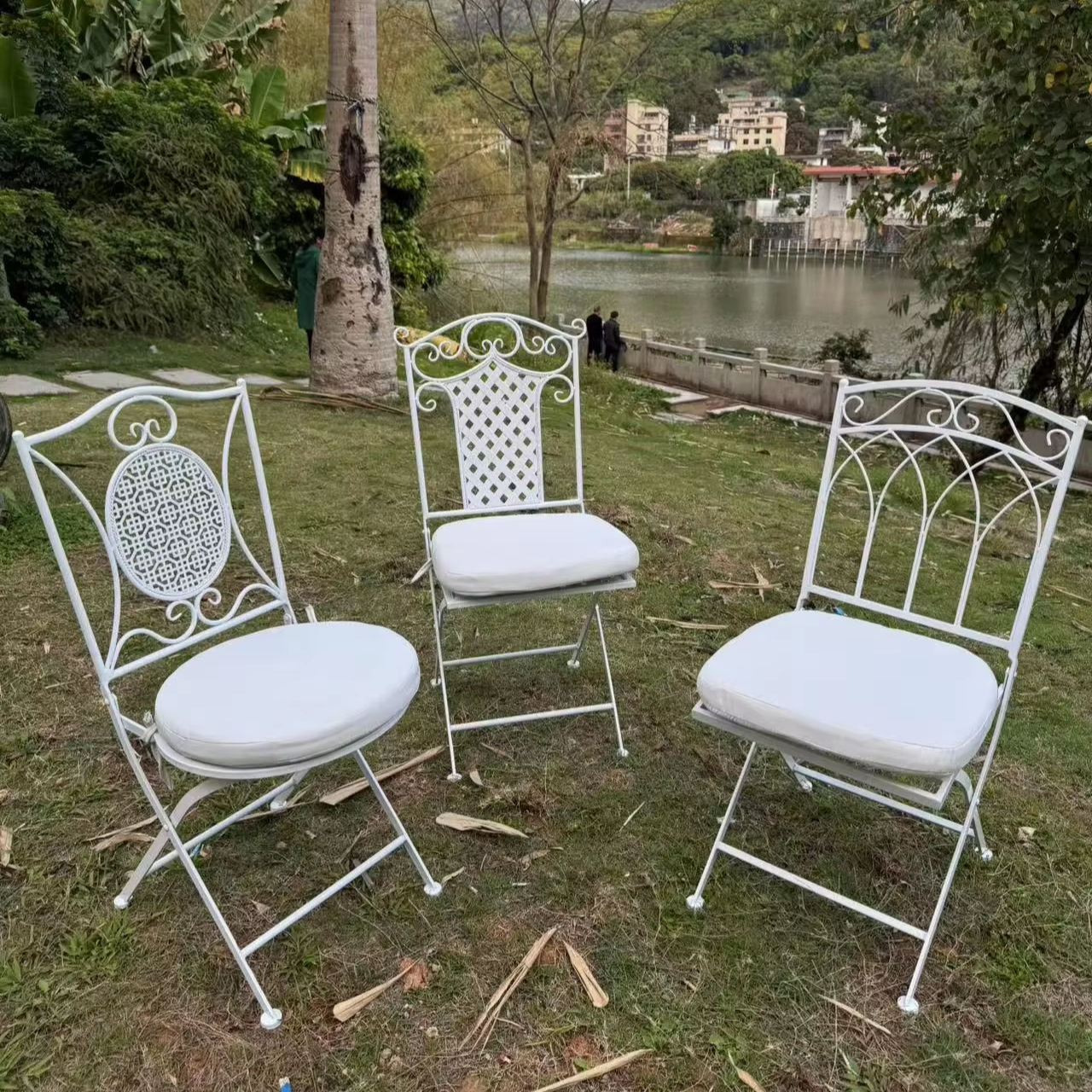 Modern European Wrought Iron Metal Wedding Folding Chair Wedding Folding butterfly Chair Wedding Restaurant Party