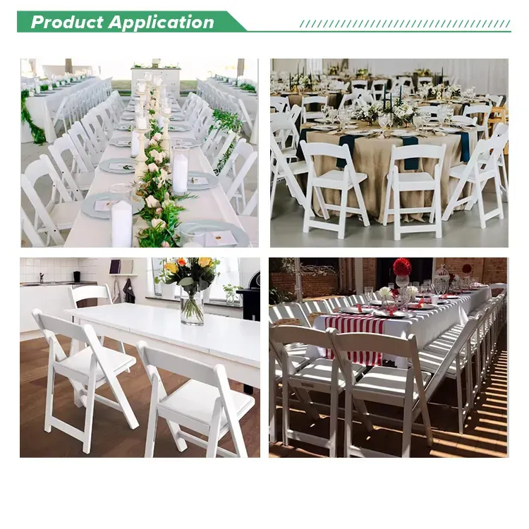 Outdoor Portable White Plastic Resin Folding Chair Dimensions