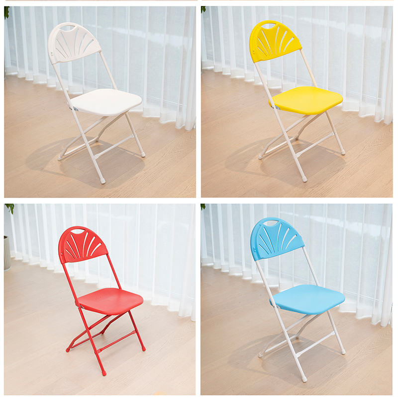 Fan back folding chair view 2