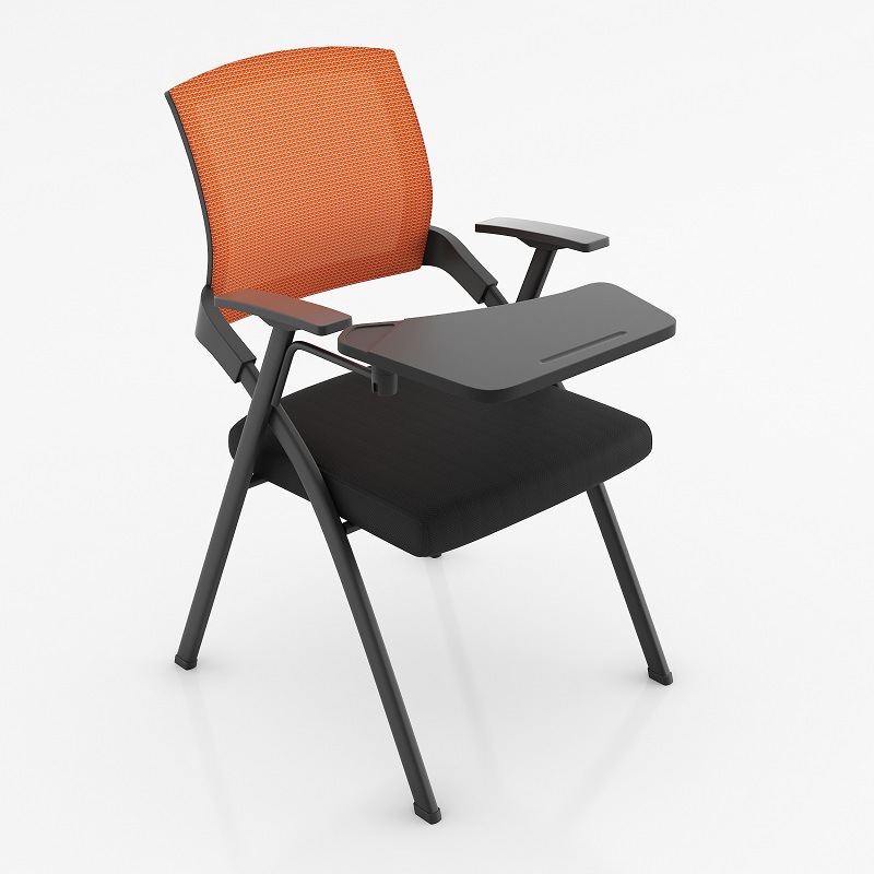 EKL Ergonomic Mesh Folding Training Chair with Writing Board Table for Conference Rooms Studies or Offices