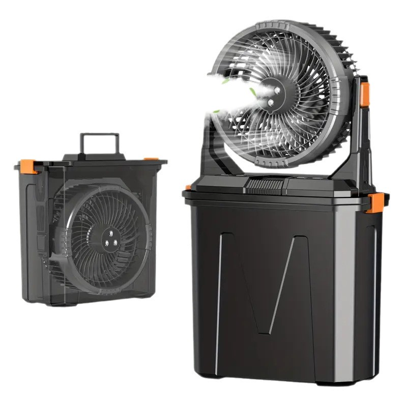 Long Battery Storage Portable Camping Mist Cooling Fan