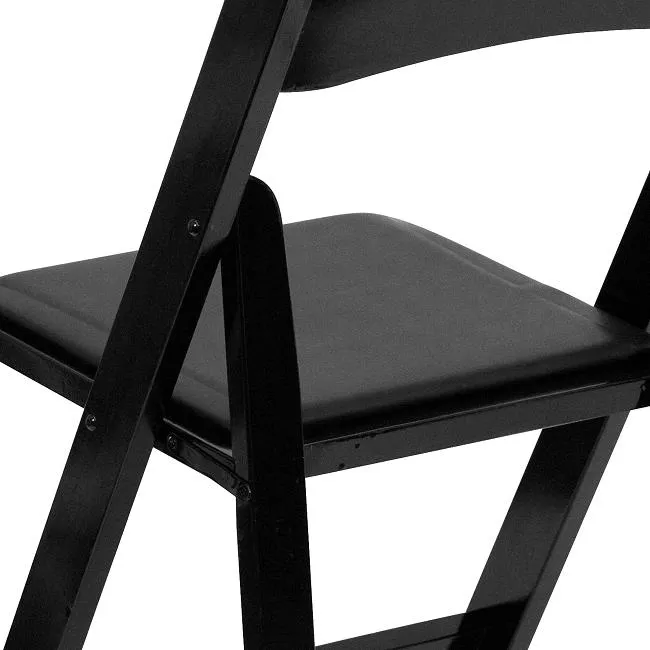 Hotel Garden Wedding Padded Plastic Black Resin Folding Chairs for Events