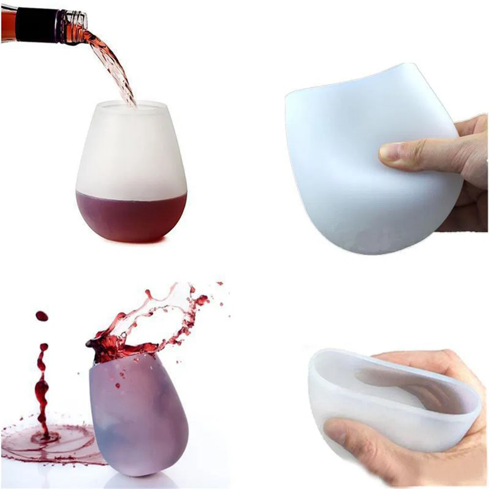 Silicone Red Wine Portable Red Wine Cup Eco-Friendly Anti-Fall Anti-Skid Water Cup Folding Colorful Beer Container