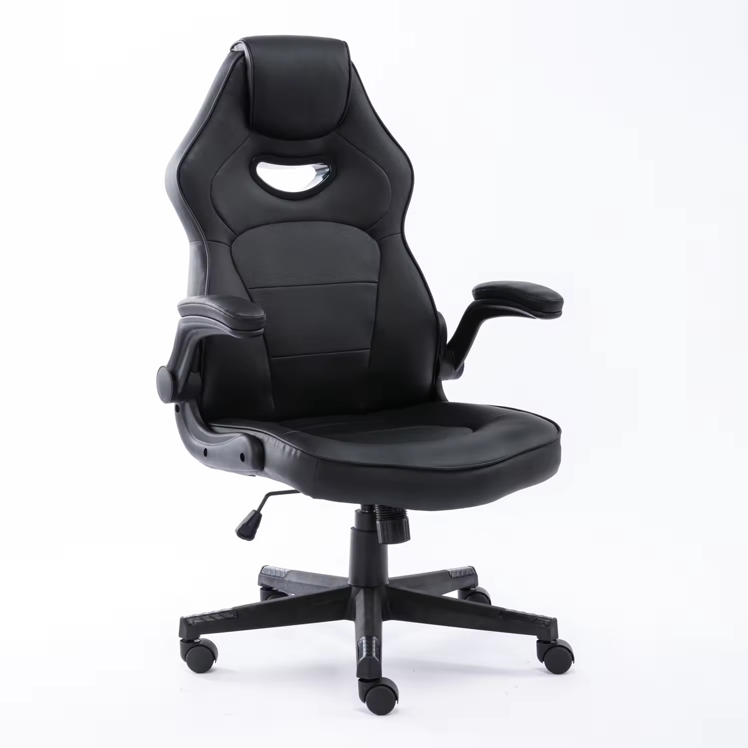 Wholesale Ergonomic Gaming Office Chair High Backrest Foldable Armrests Adjustable Height Modern Leather Swivel Chair Cheap