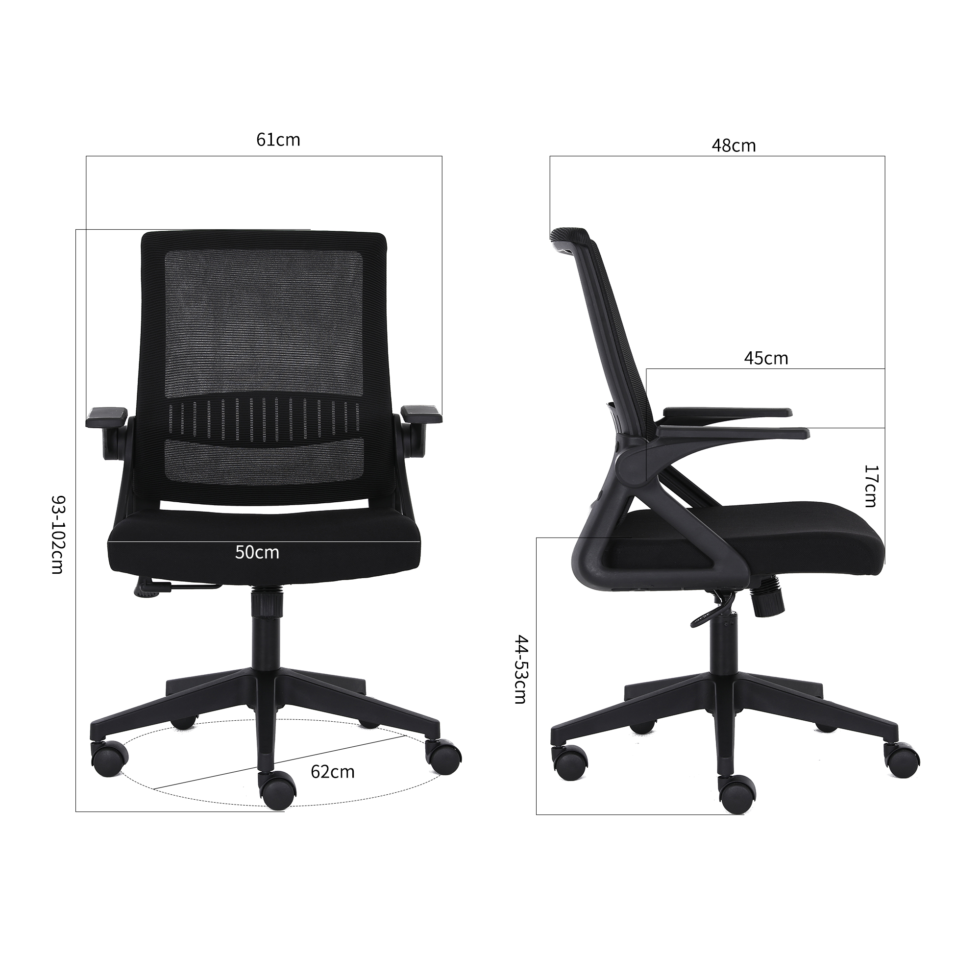 2024 Black Nordic Modern Style Swivel Office Chair for Kids Full Mesh Folding Visitor Task Chair with Comfortable Office Back