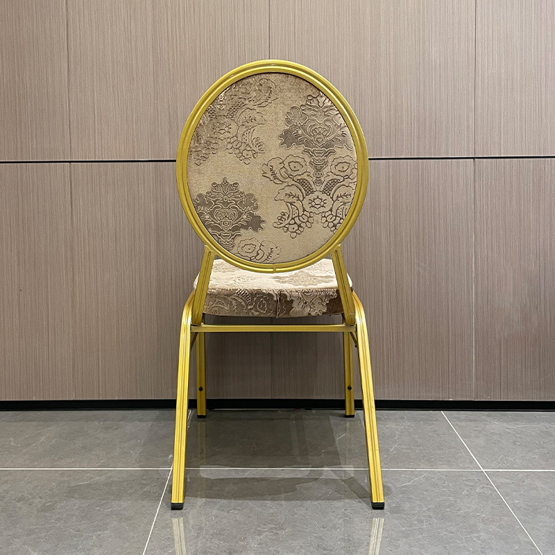 Manufacturer-produced Moroccan Round-back Foldable Wrought Iron Velvet Fabric Commercial Hotel Dining Wedding Lobby Chair
