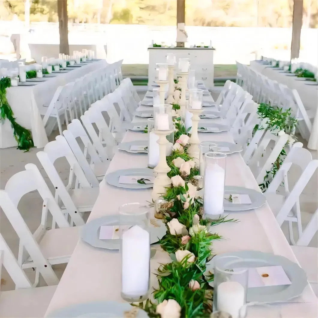 Wholesale Outdoor Garden White Padded Wimbledon Folding Resin Chair for Wedding Party